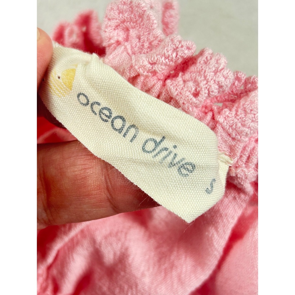 Ocean Drive Strapless Mini Dress Women S Pink Coquette Boho Smocked B13017 - Picture 2 of 9